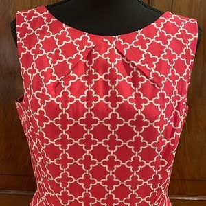 Tahari size 10 hot pink & white dress